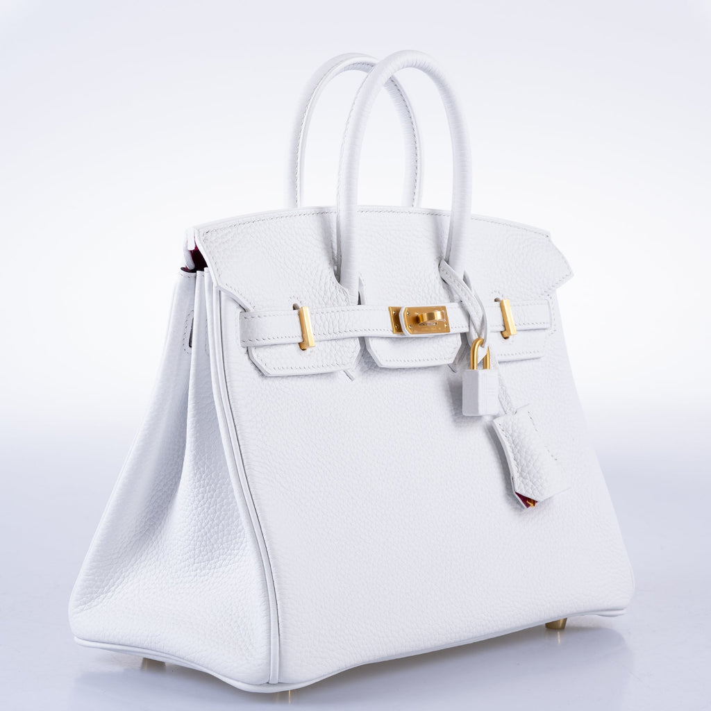 HermÃƒÆ’Ã‚Â¨s HSS Birkin 25 White Togo and Rose Pourpre Interior with Brushed Gold Hardware - 2021, Z