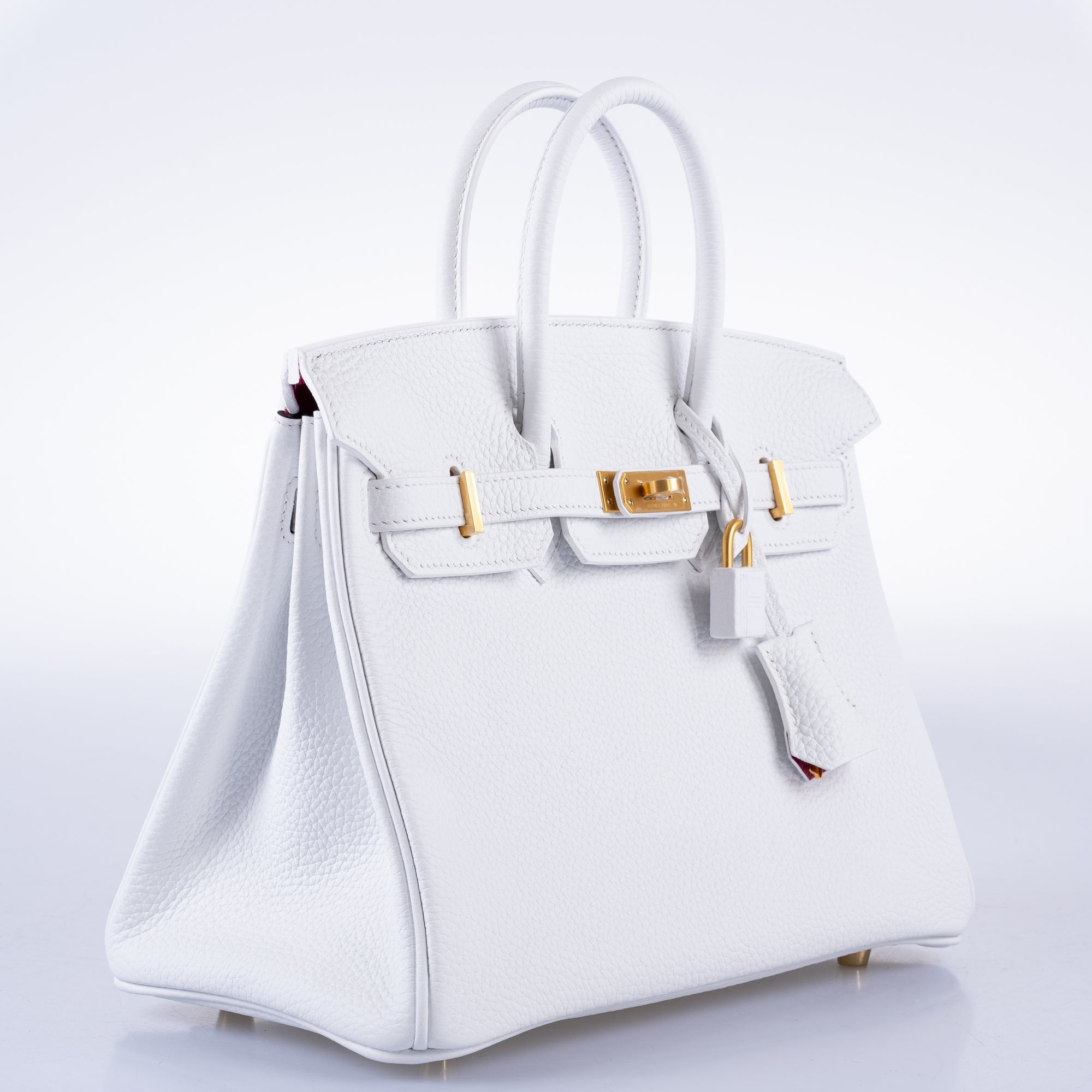 HermÃƒÆ’Ã‚Â¨s HSS Birkin 25 White Togo and Rose Pourpre Interior with Brushed Gold Hardware - 2021, Z