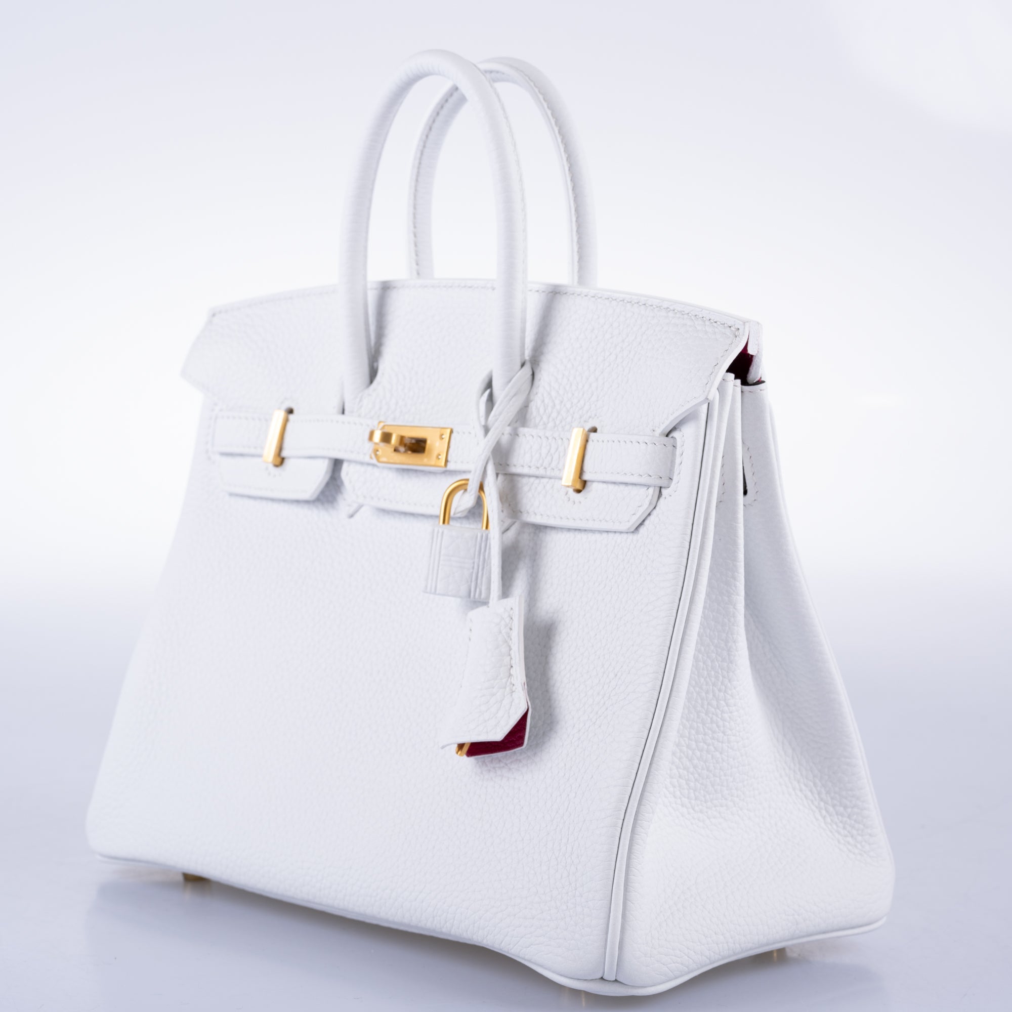 HermÃƒÆ’Ã‚Â¨s HSS Birkin 25 White Togo and Rose Pourpre Interior with Brushed Gold Hardware - 2021, Z