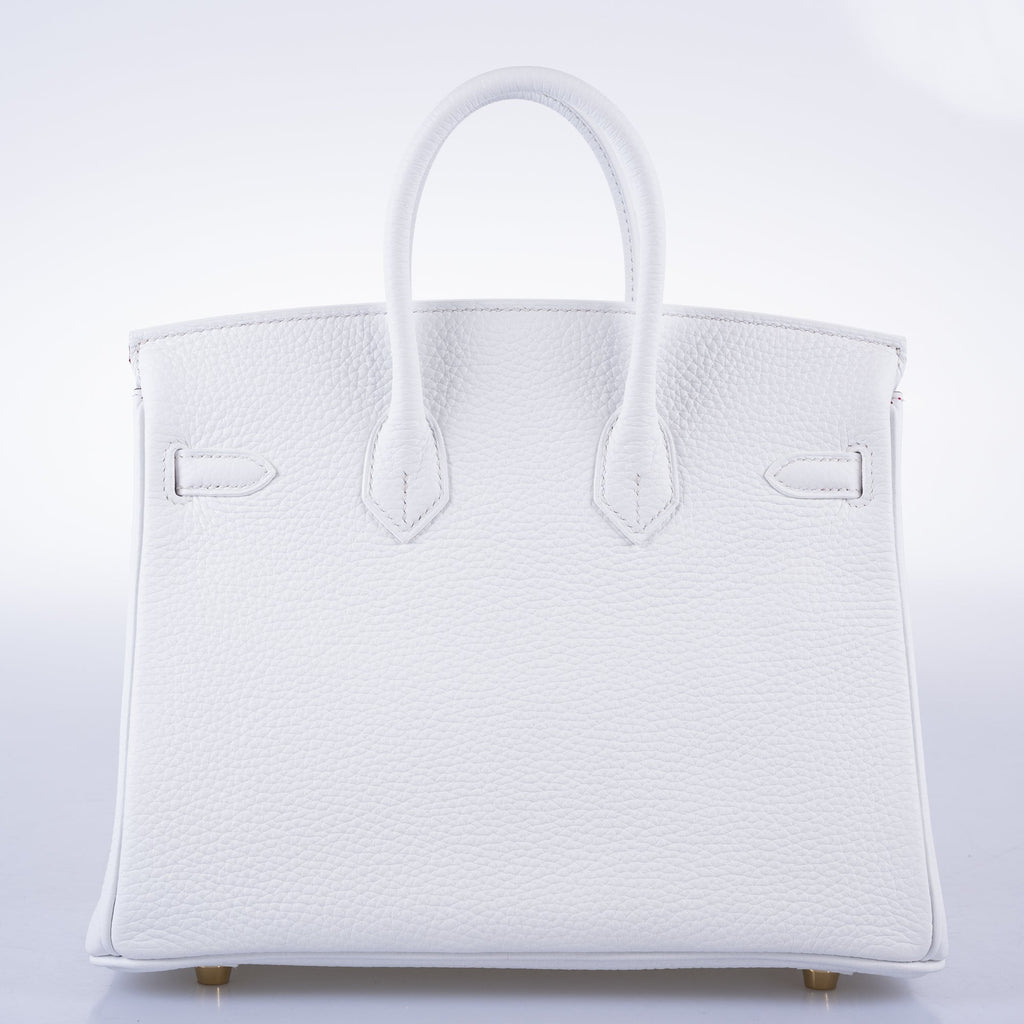 HermÃƒÆ’Ã‚Â¨s HSS Birkin 25 White Togo and Rose Pourpre Interior with Brushed Gold Hardware - 2021, Z