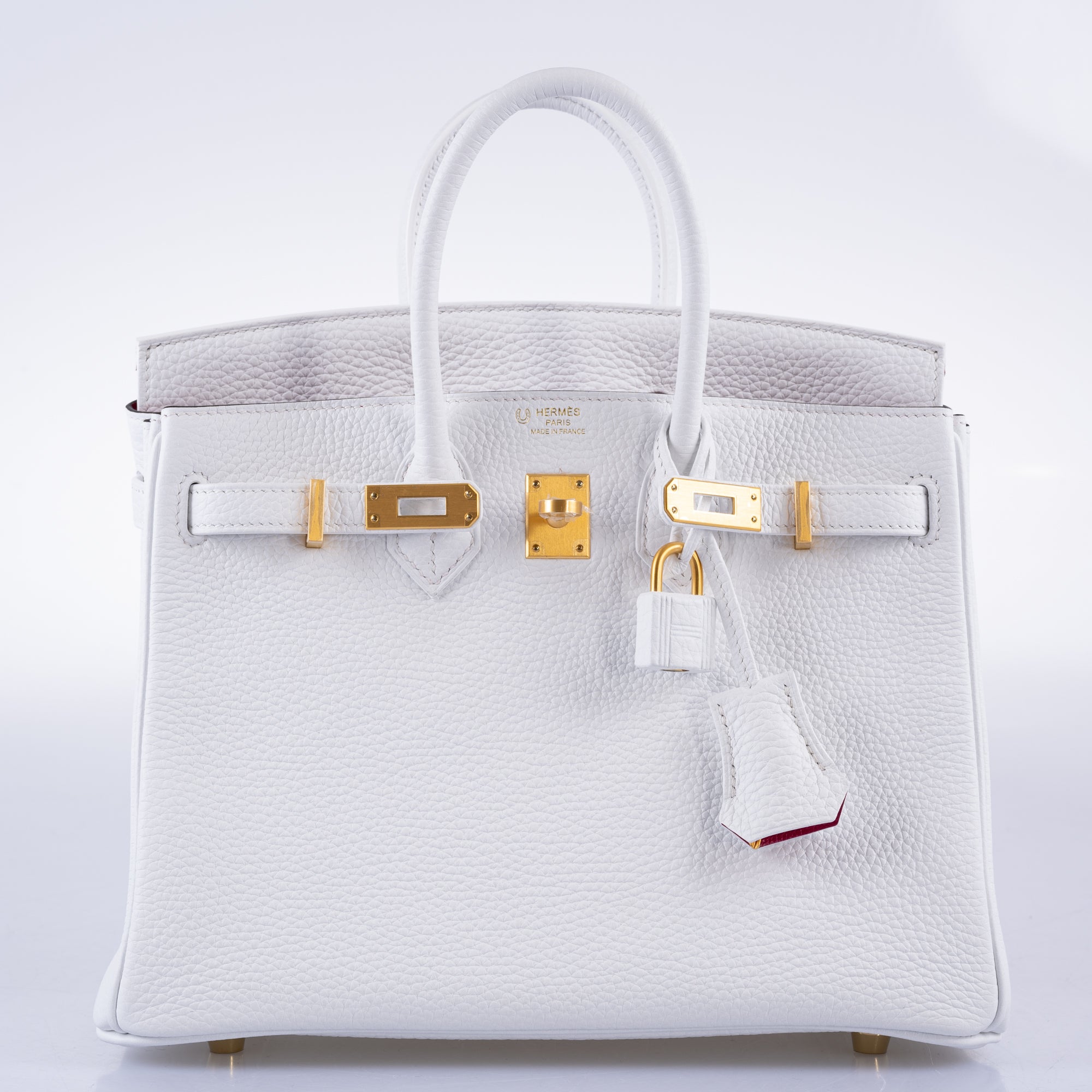 HermÃƒÆ’Ã‚Â¨s HSS Birkin 25 White Togo and Rose Pourpre Interior with Brushed Gold Hardware - 2021, Z