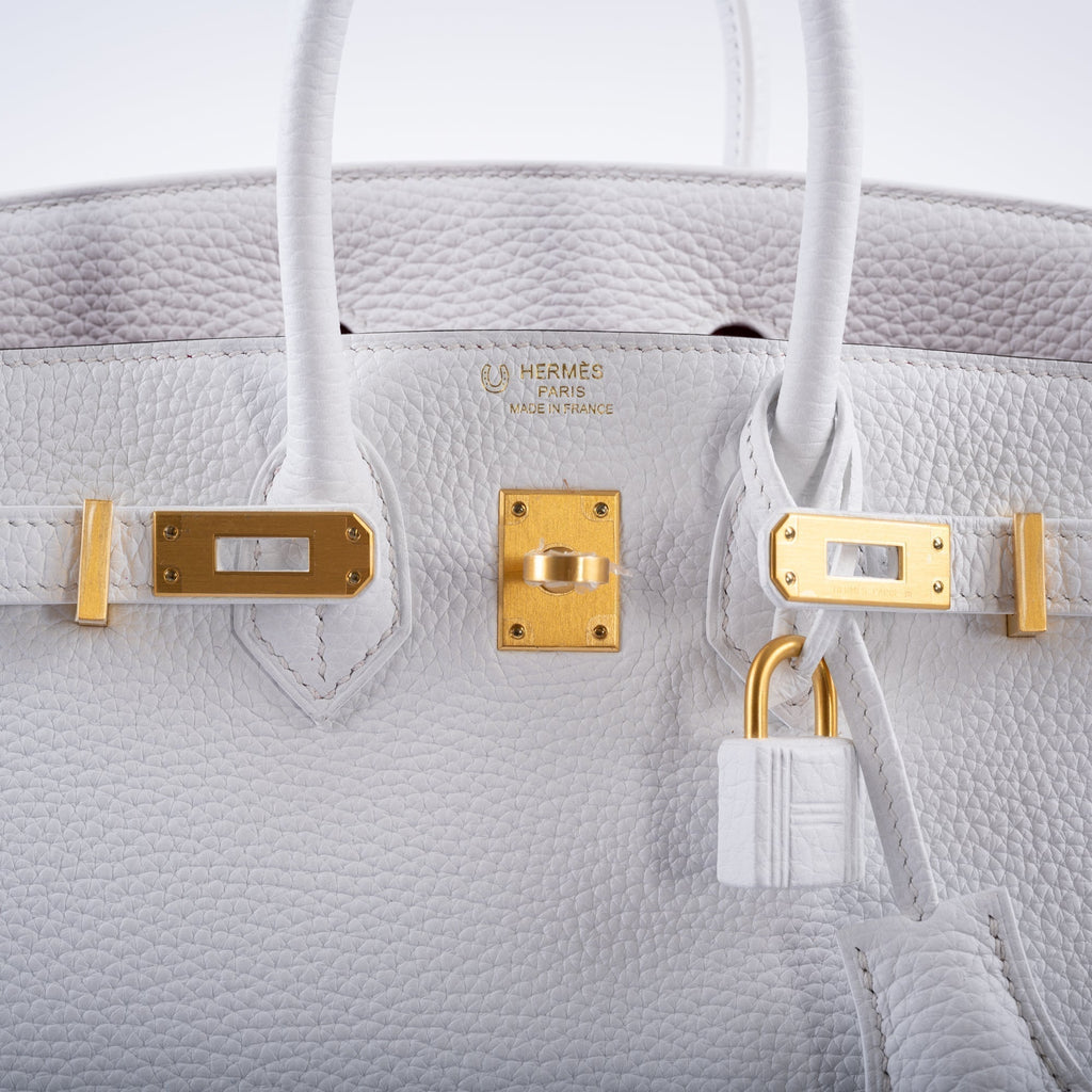HermÃƒÆ’Ã‚Â¨s HSS Birkin 25 White Togo and Rose Pourpre Interior with Brushed Gold Hardware - 2021, Z