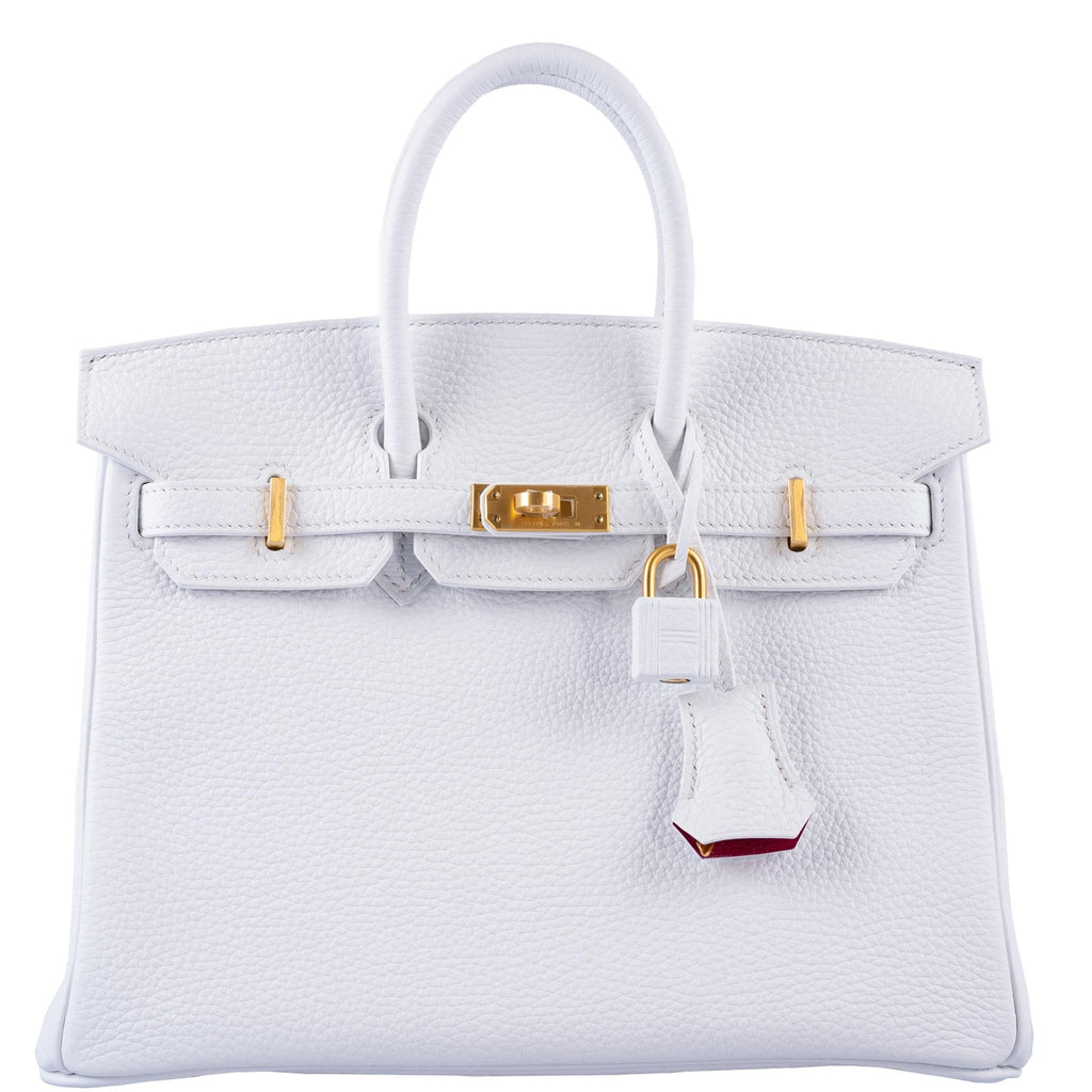 HermÃƒÆ’Ã‚Â¨s HSS Birkin 25 White Togo and Rose Pourpre Interior with Brushed Gold Hardware - 2021, Z