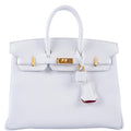 HermÃƒÆ’Ã‚Â¨s HSS Birkin 25 White Togo and Rose Pourpre Interior with Brushed Gold Hardware - 2021, Z