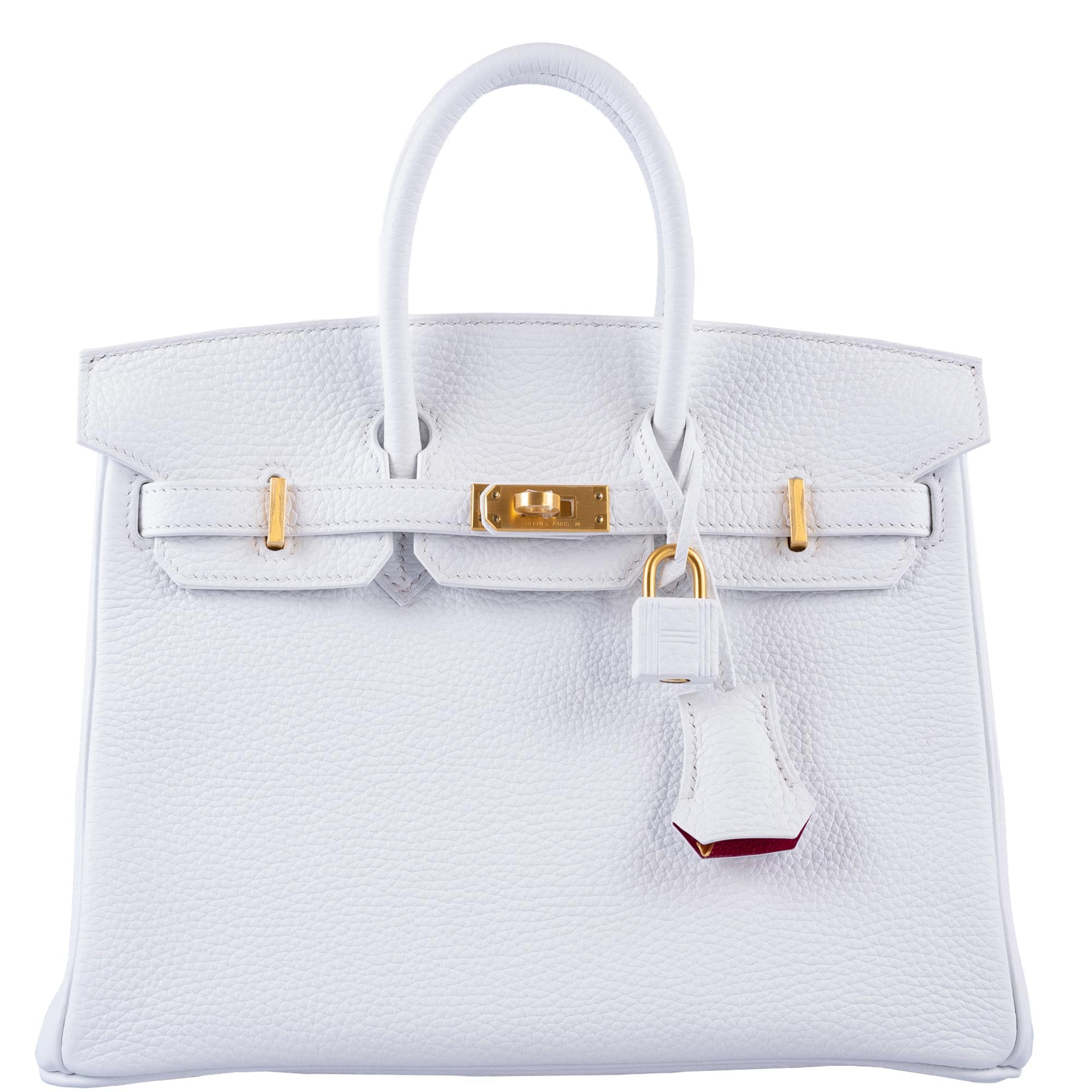 HermÃƒÆ’Ã‚Â¨s HSS Birkin 25 White Togo and Rose Pourpre Interior with Brushed Gold Hardware - 2021, Z
