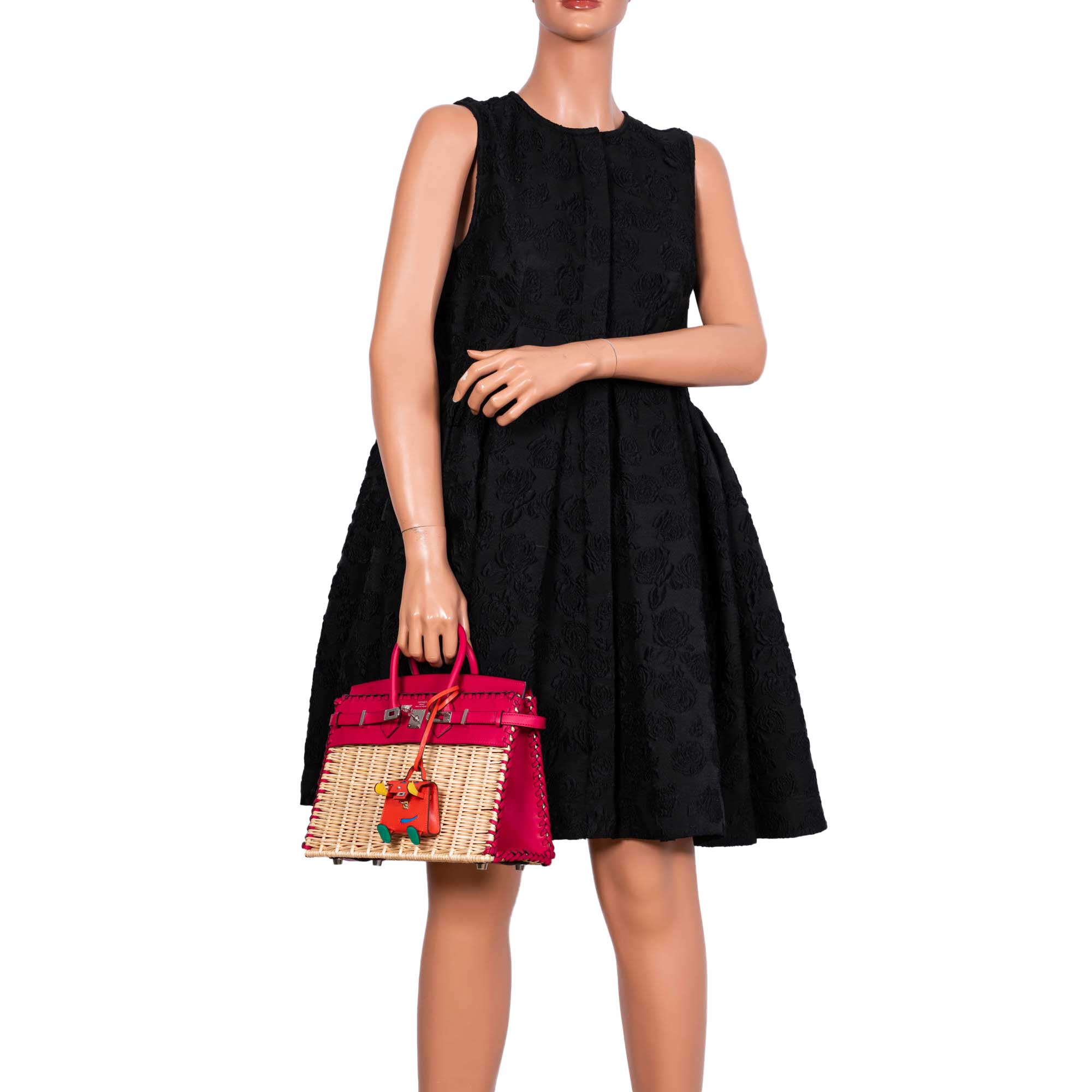 HermÃƒÆ’Ã‚Â¨s Picnic Birkin 25 Osier Wicker & Framboise Swift with Palladium Hardware - 2021, Z