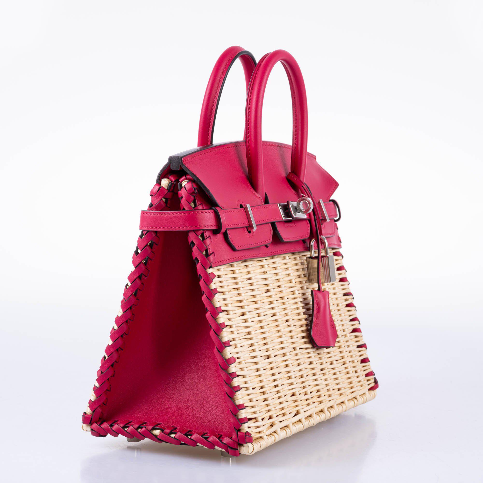HermÃƒÆ’Ã‚Â¨s Picnic Birkin 25 Osier Wicker & Framboise Swift with Palladium Hardware - 2021, Z