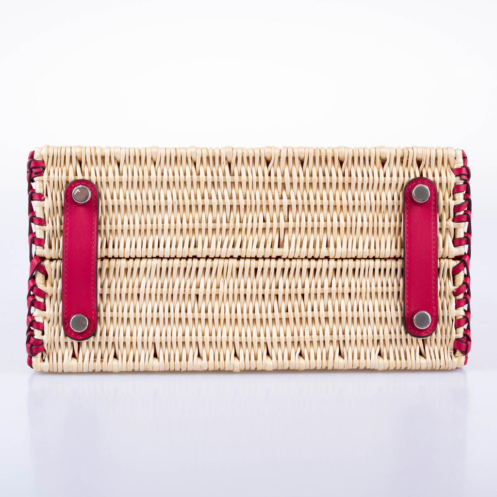 HermÃƒÆ’Ã‚Â¨s Picnic Birkin 25 Osier Wicker & Framboise Swift with Palladium Hardware - 2021, Z