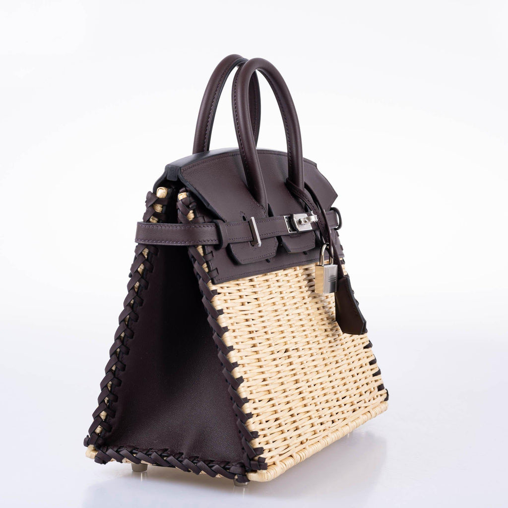 HermÃƒÆ’Ã‚Â¨s Picnic Birkin 25 Osier Wicker & Rouge Swift with Palladium Hardware - 2021, Z