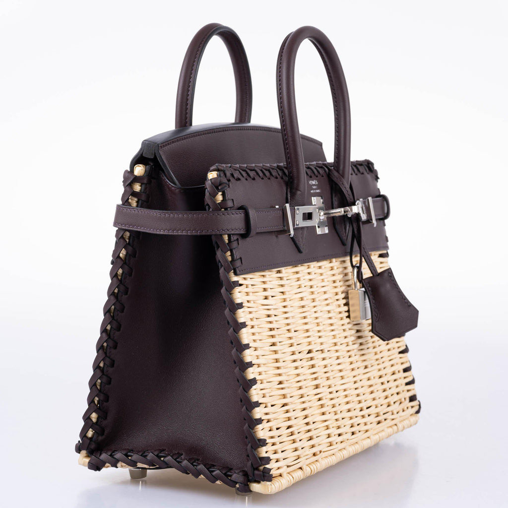 HermÃƒÆ’Ã‚Â¨s Picnic Birkin 25 Osier Wicker & Rouge Swift with Palladium Hardware - 2021, Z