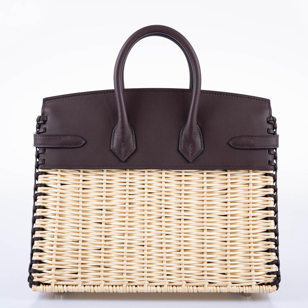HermÃƒÆ’Ã‚Â¨s Picnic Birkin 25 Osier Wicker & Rouge Swift with Palladium Hardware - 2021, Z