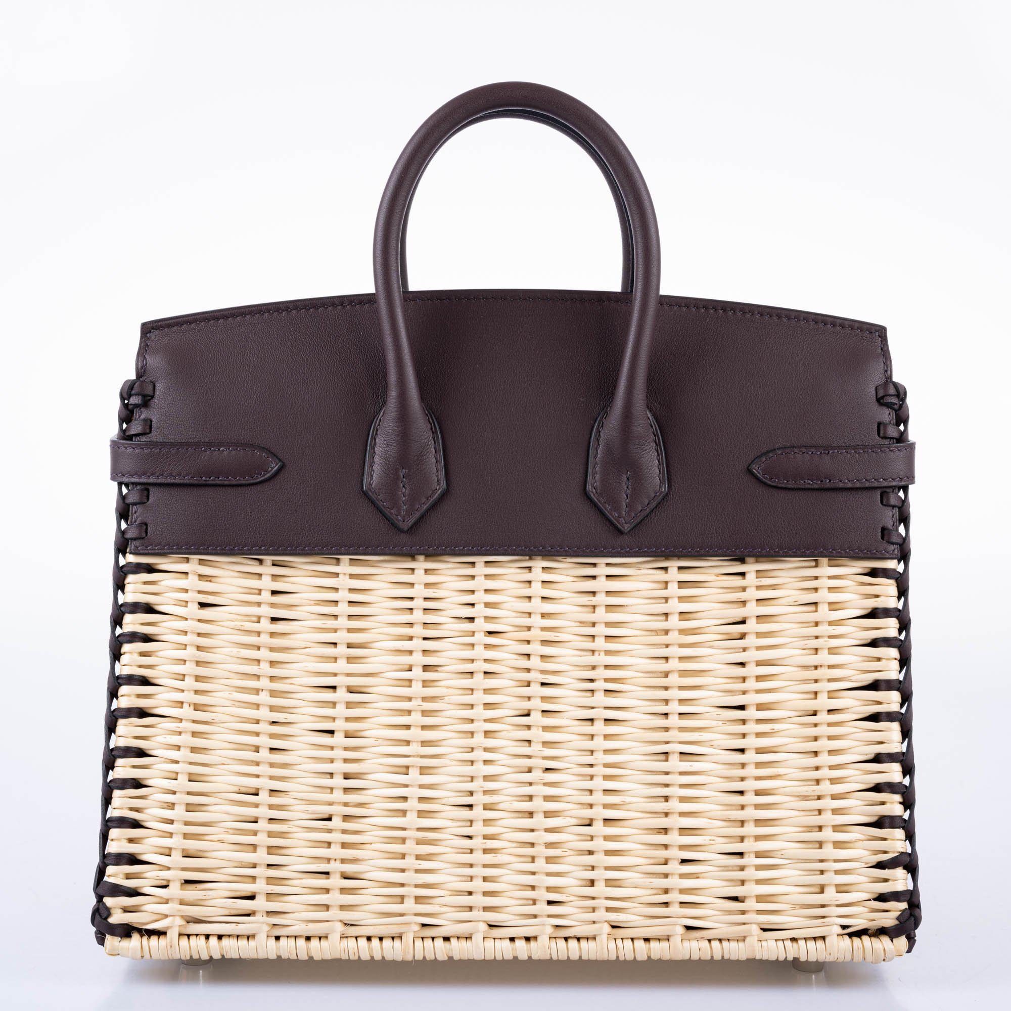 HermÃƒÆ’Ã‚Â¨s Picnic Birkin 25 Osier Wicker & Rouge Swift with Palladium Hardware - 2021, Z