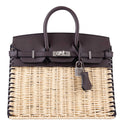 HermÃƒÆ’Ã‚Â¨s Picnic Birkin 25 Osier Wicker & Rouge Swift with Palladium Hardware - 2021, Z