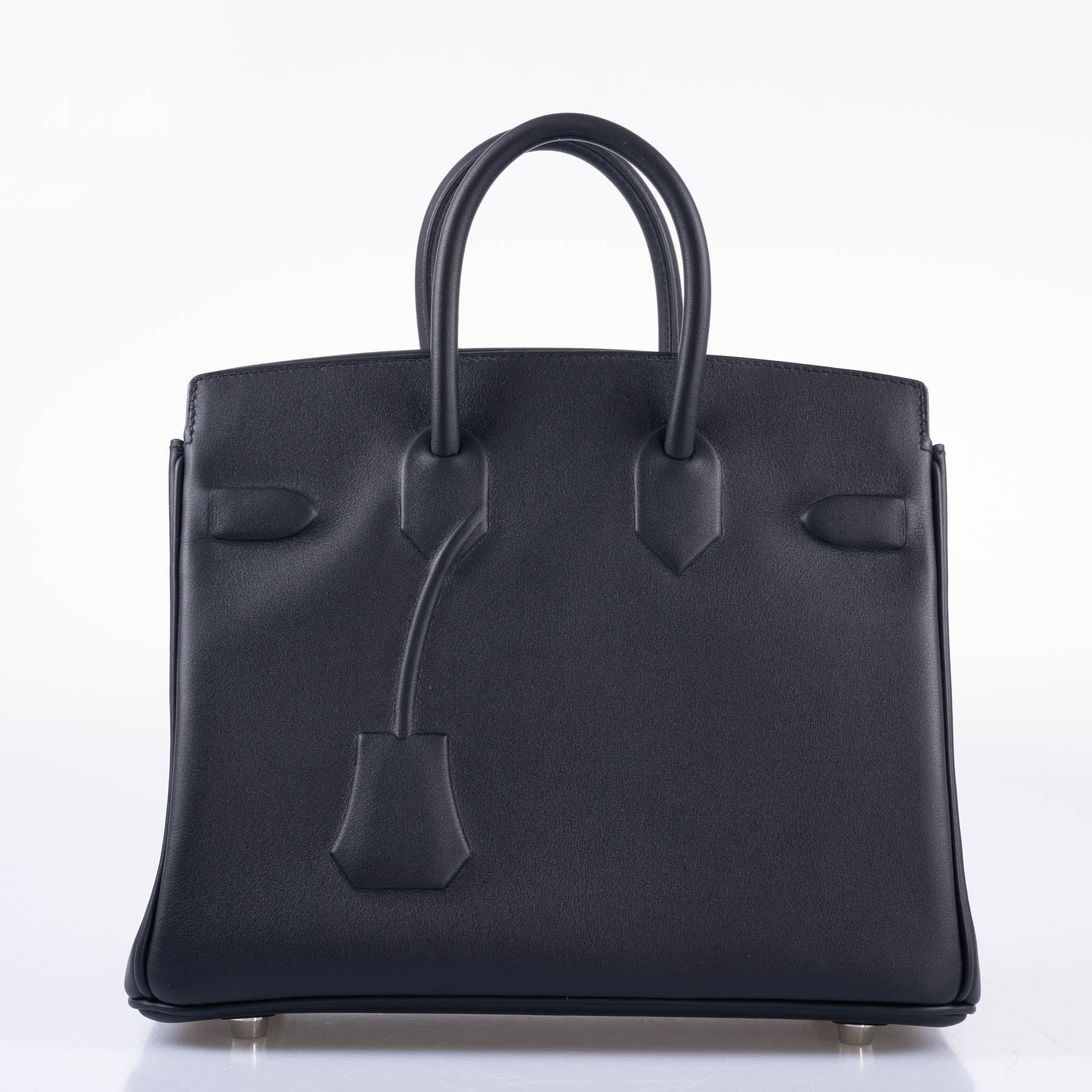 HermÃƒÆ’Ã‚Â¨s Shadow Birkin 25 Black Swift Leather Palladium Hardware