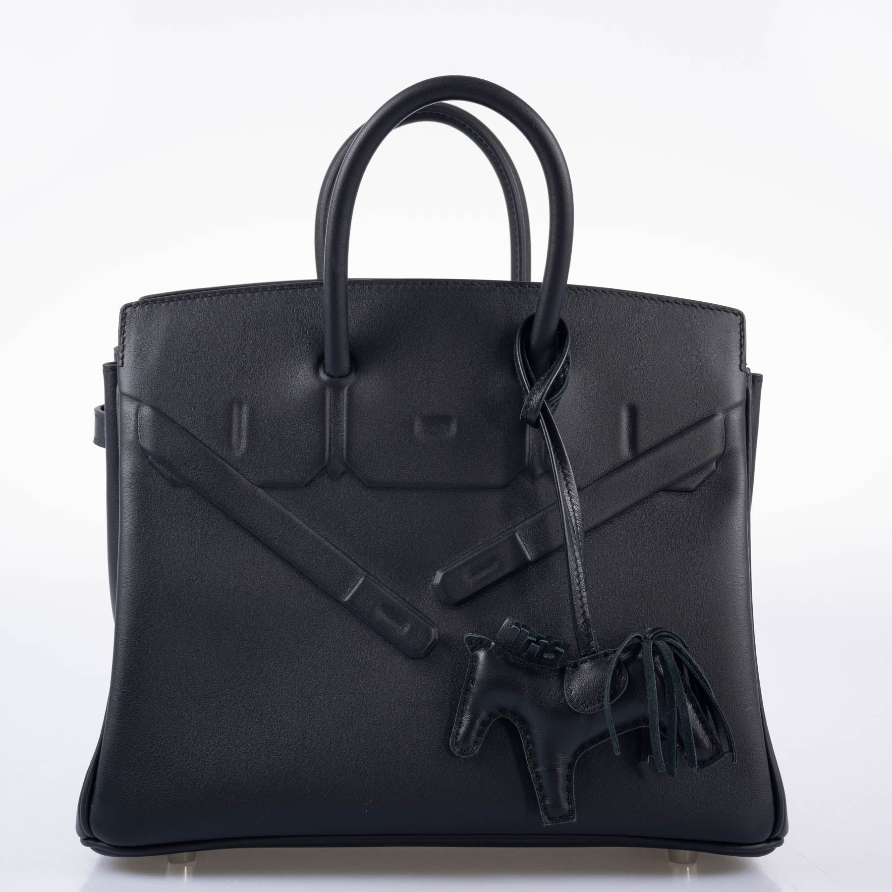 HermÃƒÆ’Ã‚Â¨s Shadow Birkin 25 Black Swift Leather Palladium Hardware