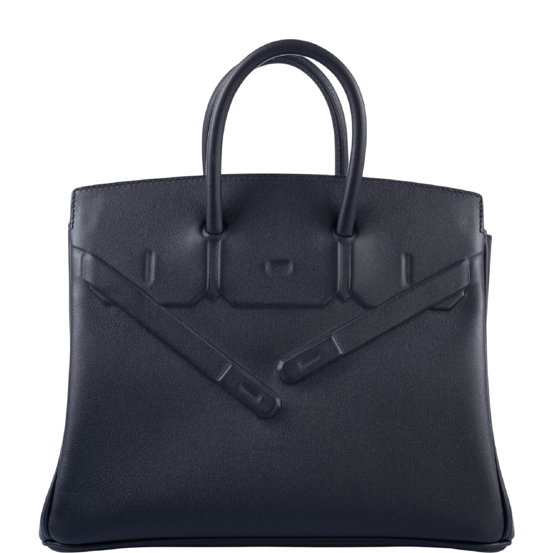 HermÃƒÆ’Ã‚Â¨s Shadow Birkin 25 Black Swift Leather Palladium Hardware