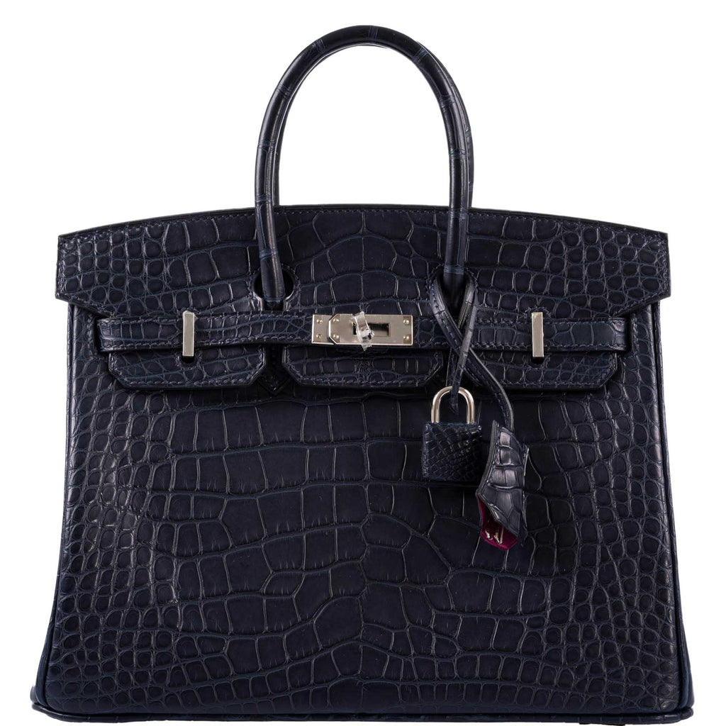HermÃƒÆ’Ã‚Â¨s Verso Birkin 25 Blue Marine Matte Alligator & Rose Scheherazade with Palladium Hardware - 2019, D