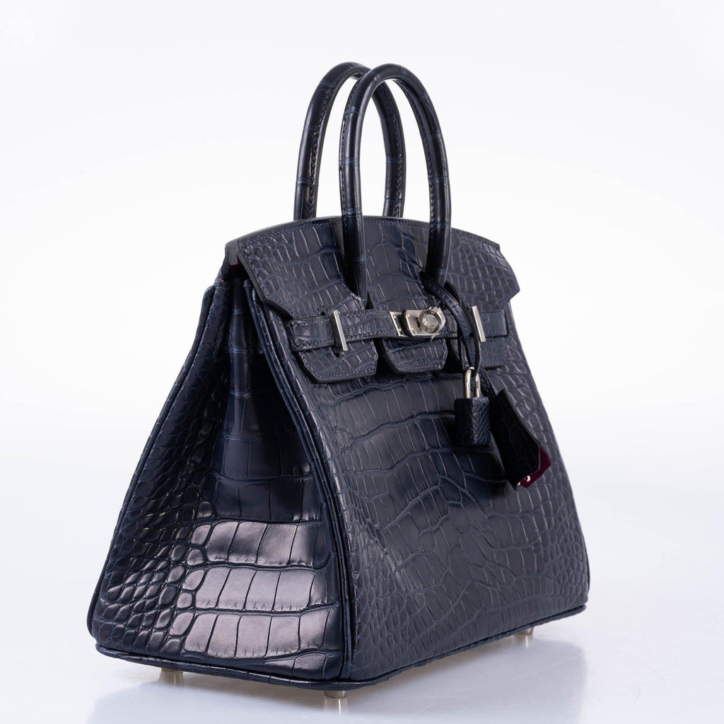 HermÃƒÆ’Ã‚Â¨s Verso Birkin 25 Blue Marine Matte Alligator & Rose Scheherazade with Palladium Hardware - 2019, D
