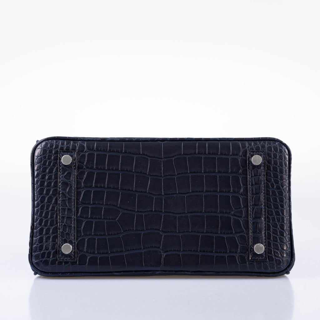 HermÃƒÆ’Ã‚Â¨s Verso Birkin 25 Blue Marine Matte Alligator & Rose Scheherazade with Palladium Hardware - 2019, D