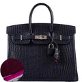 HermÃƒÆ’Ã‚Â¨s Verso Birkin 25 Blue Marine Matte Alligator & Rose Scheherazade with Palladium Hardware - 2019, D