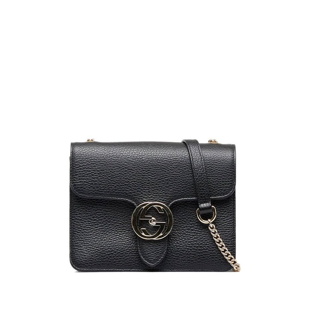 Gucci Interlocking G Small Black Leather