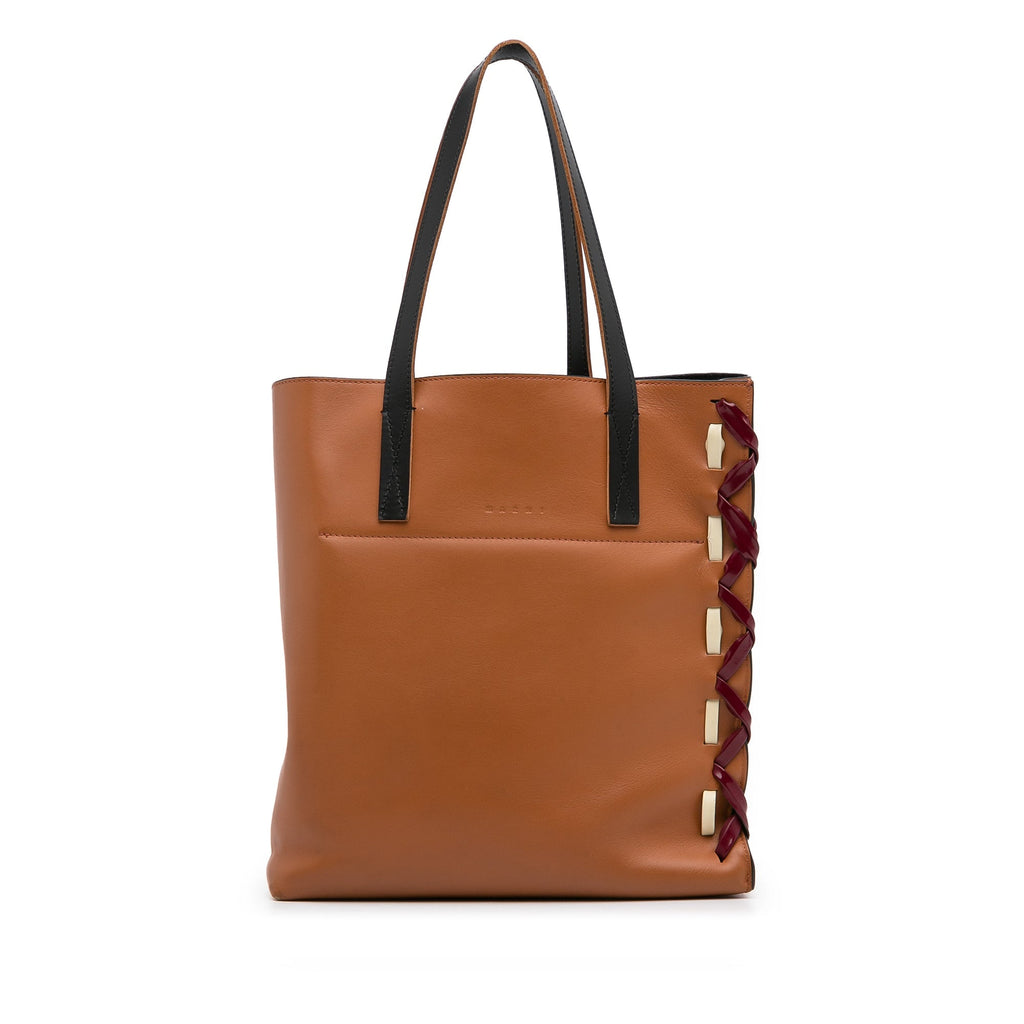 Brown Marni Museo Leather Tote