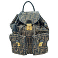 FENDI Backpack canvas canvas Khaki black Zucca Women Used
