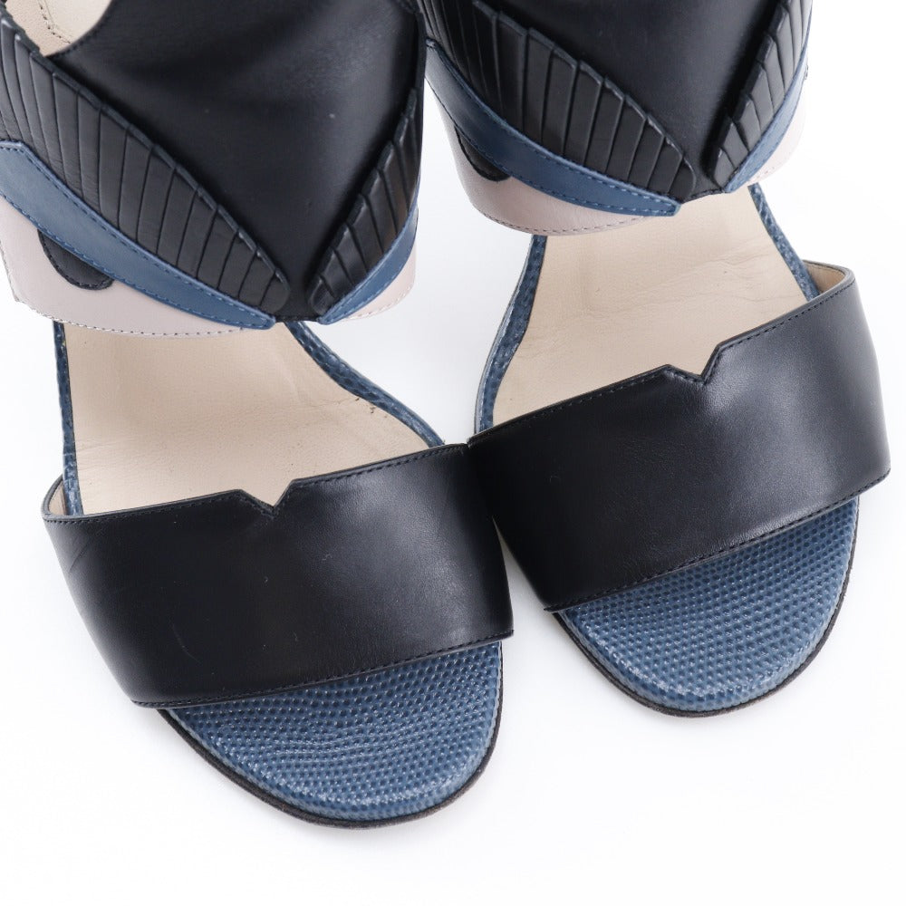 FENDI Sandals Calfskin Black / blue Ankle strap monster Women 37 1/2 Used