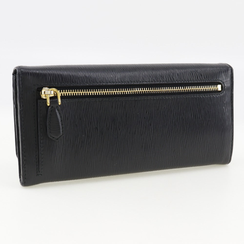 PRADA Long Wallet Purse 1MH132 Safiano black Women Used