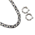 Christian Dior Necklace Metal, Rhinestone Silver vintage Earing set Women Used