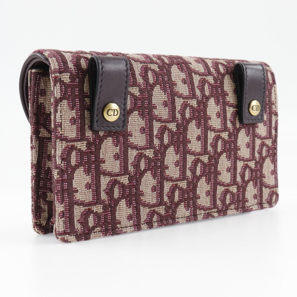Christian Dior Waist bag canvas Bordeaux 2-way clutch Trotter saddle Women Used