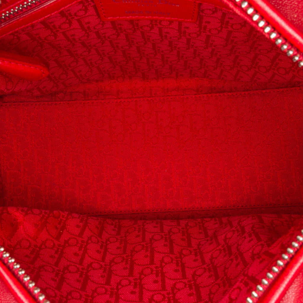 Dior Lady Dior Medium Red Cannage Quilted Leather