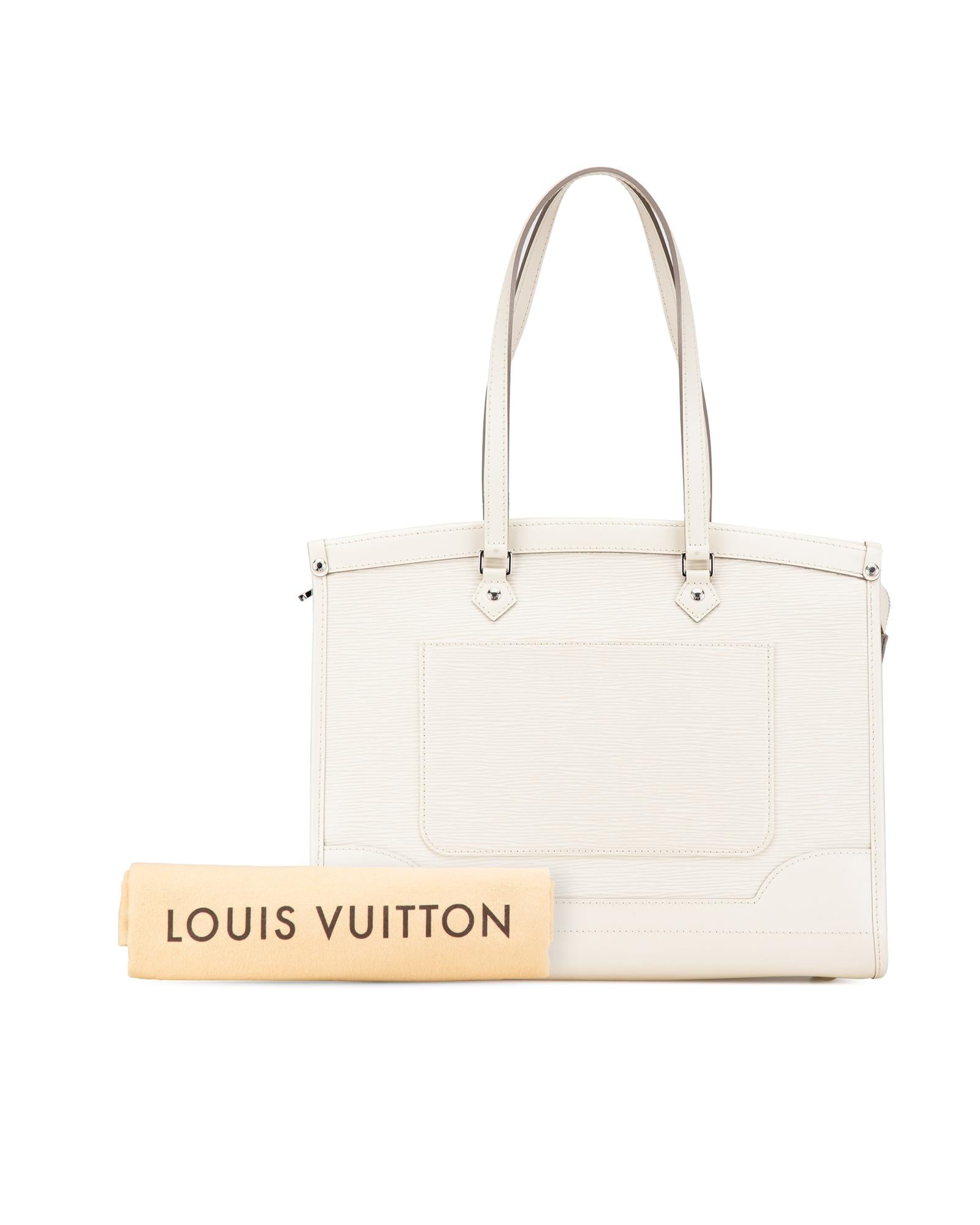 Epi Leather Tote with Slip Pockets and Top Zip Closure