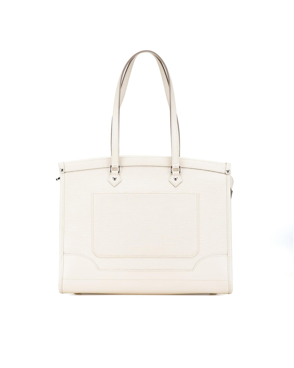 Epi Leather Tote with Slip Pockets and Top Zip Closure