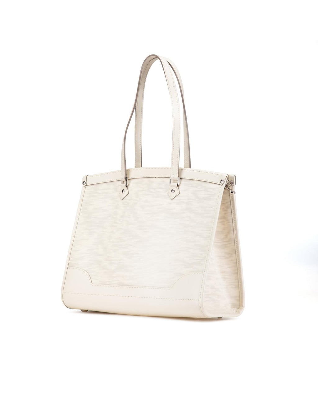 Epi Leather Tote with Slip Pockets and Top Zip Closure