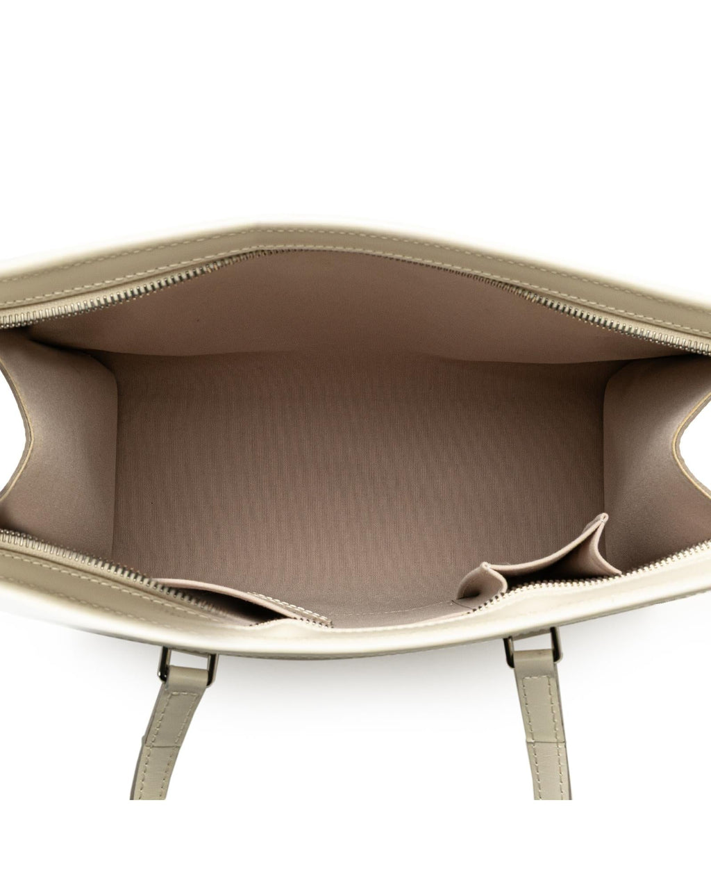 Epi Leather Tote with Slip Pockets and Top Zip Closure