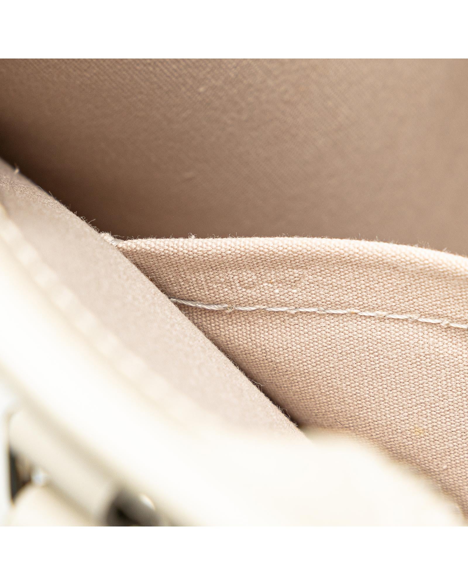 Epi Leather Tote with Slip Pockets and Top Zip Closure