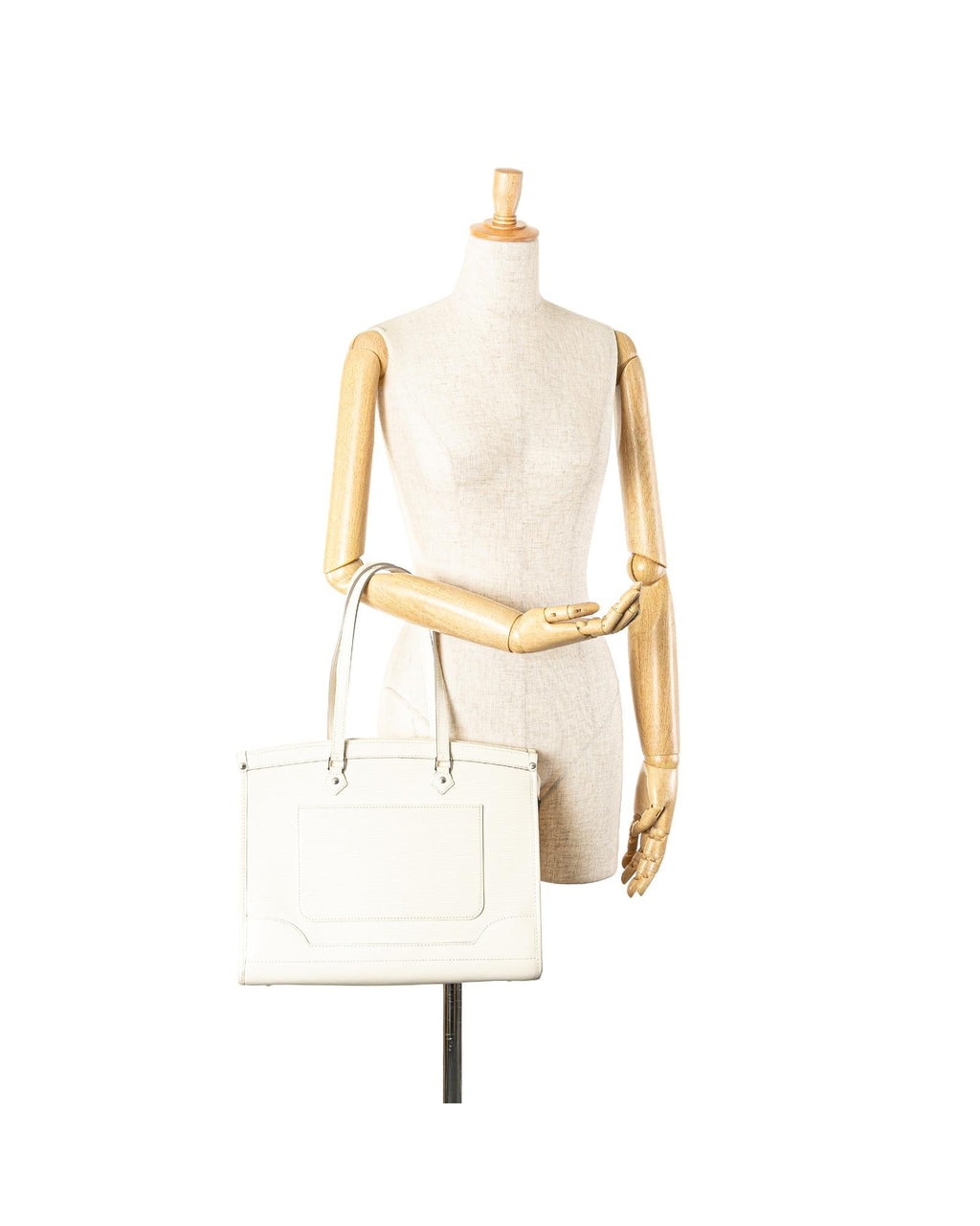 Epi Leather Tote with Slip Pockets and Top Zip Closure