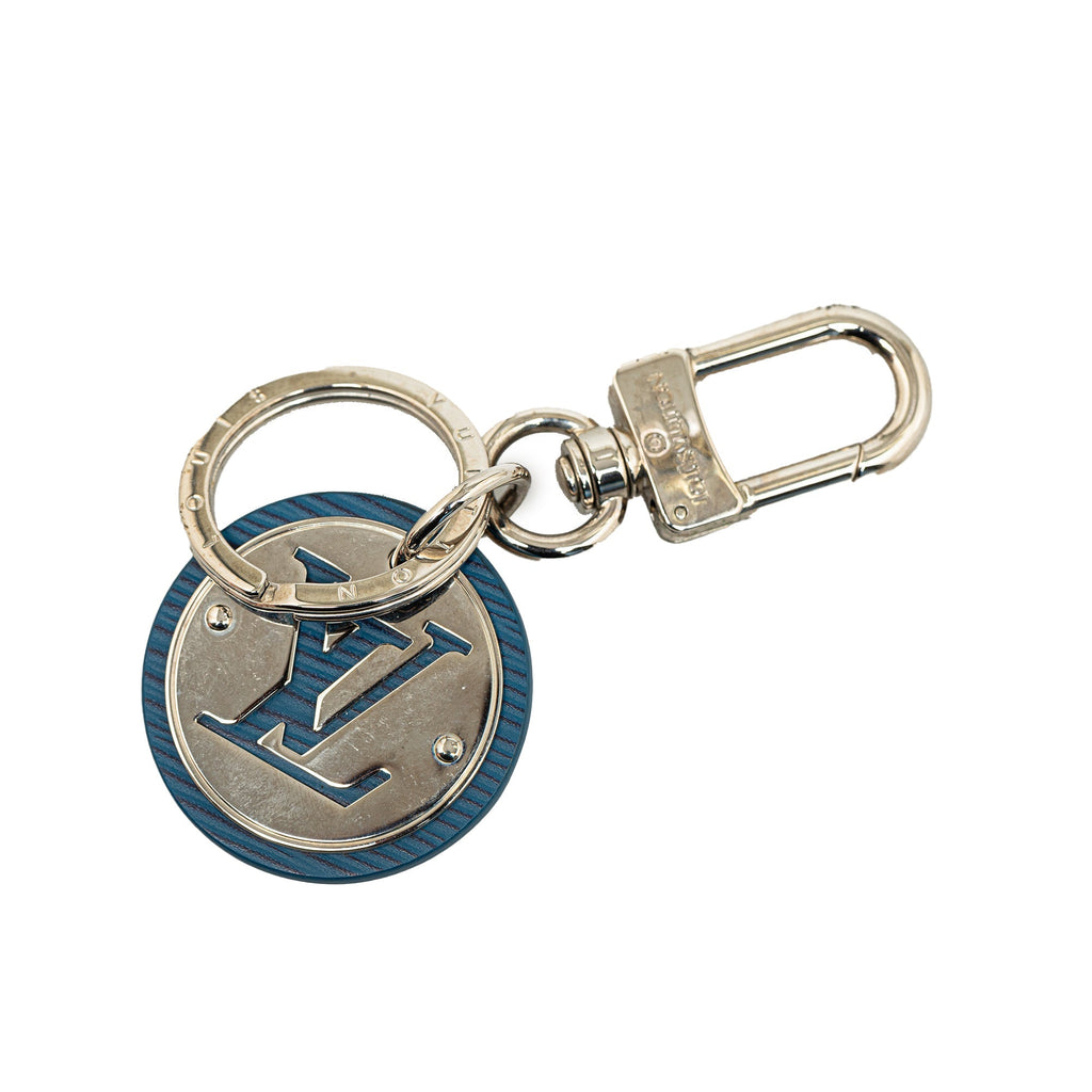 Silver Louis Vuitton LV Circle Bag Charm and Key Holder