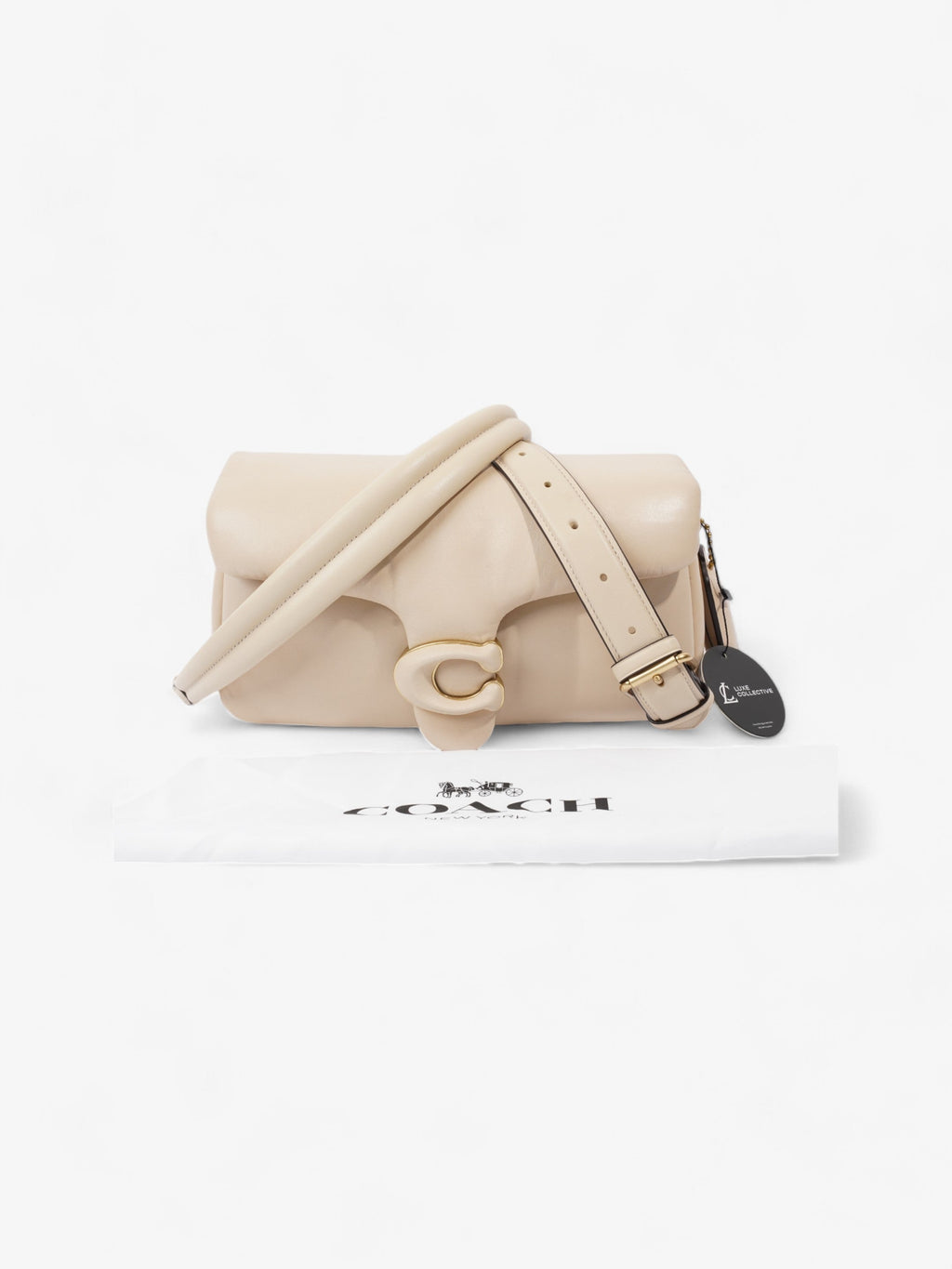 Coach Pillow Tabby Beige Leather 26