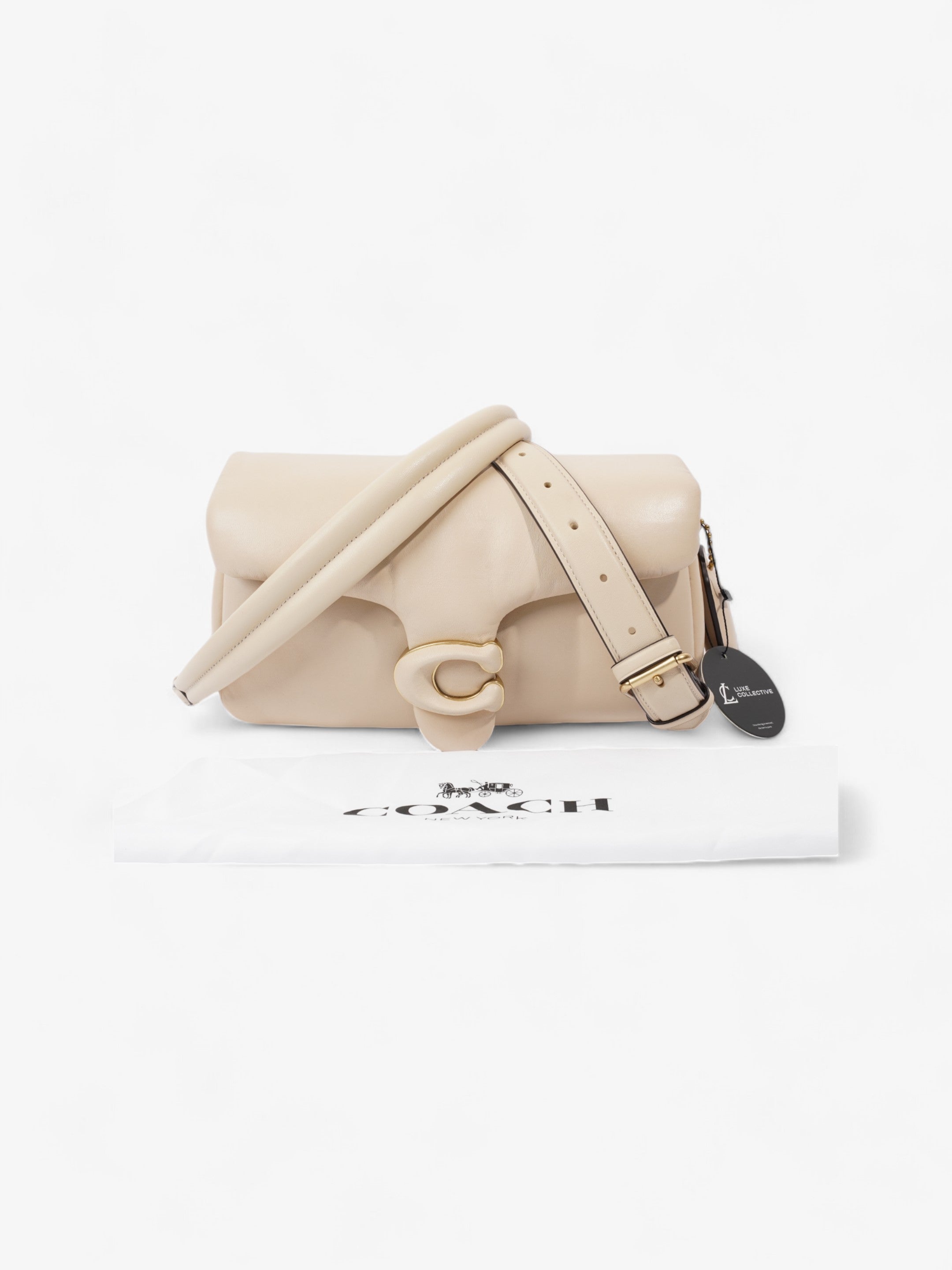 Coach Pillow Tabby Beige Leather 26