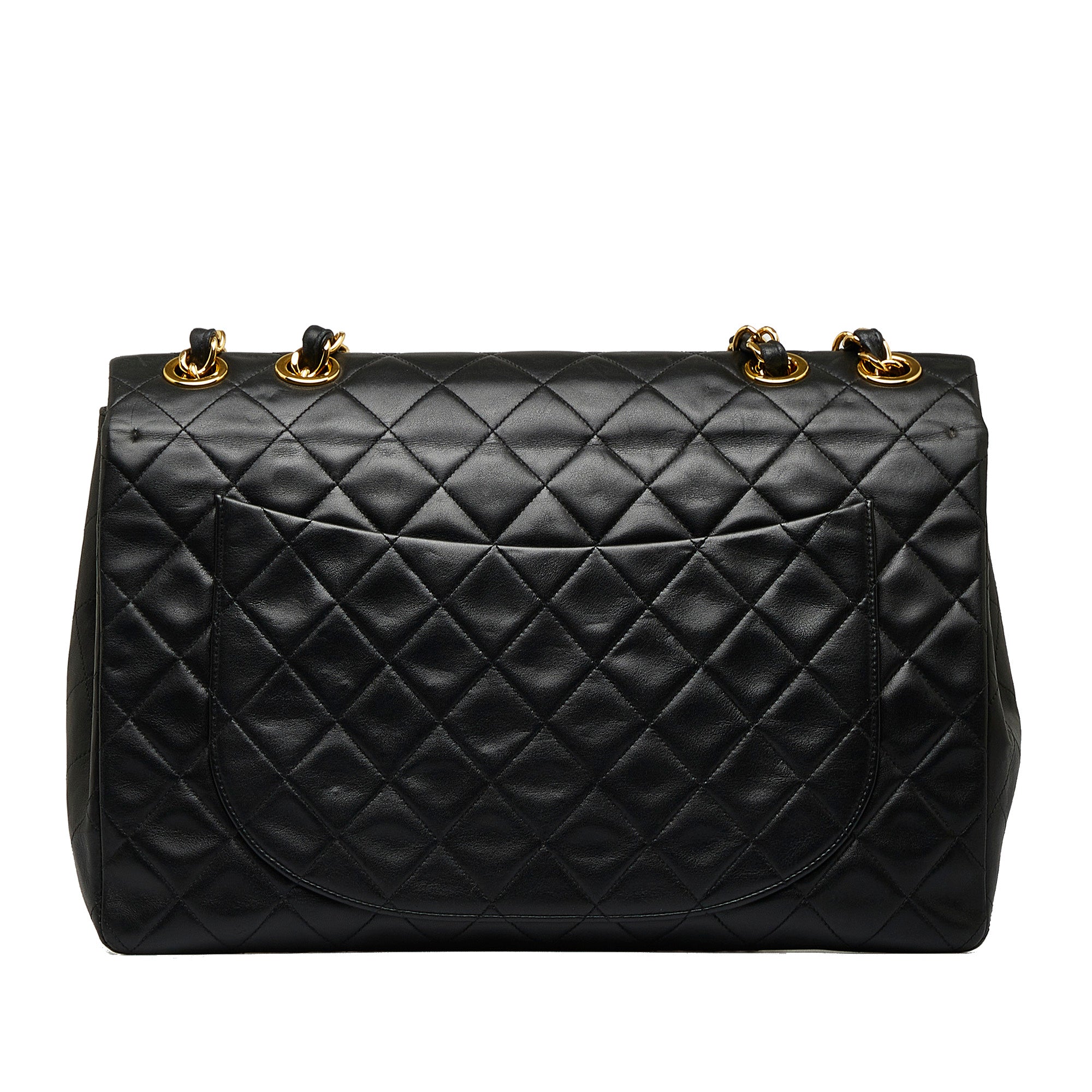 Chanel Classic Single Flap Jumbo Black Lambskin Gold