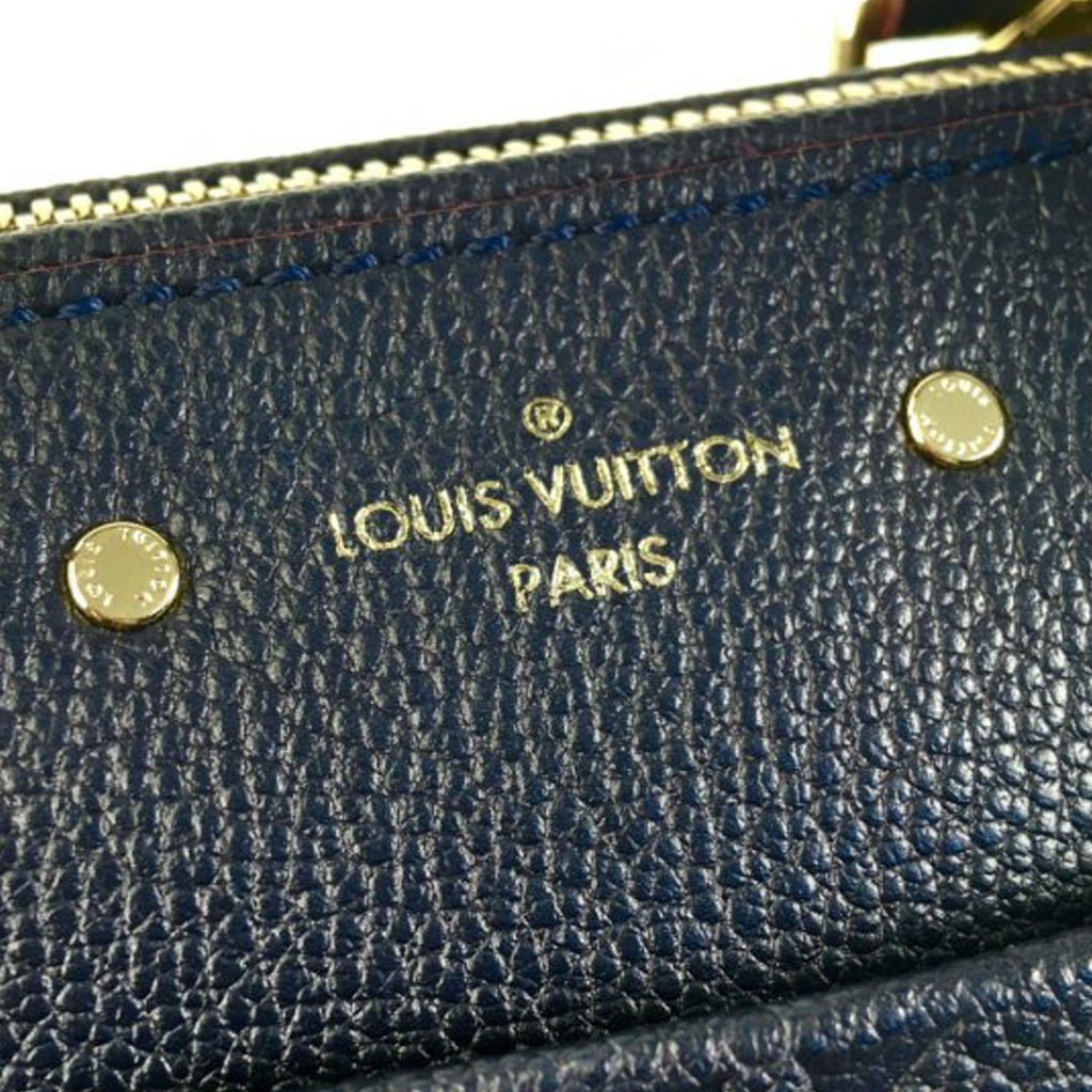 Blue Louis Vuitton Monogram Empreinte Speedy Bandouliere 25 Satchel