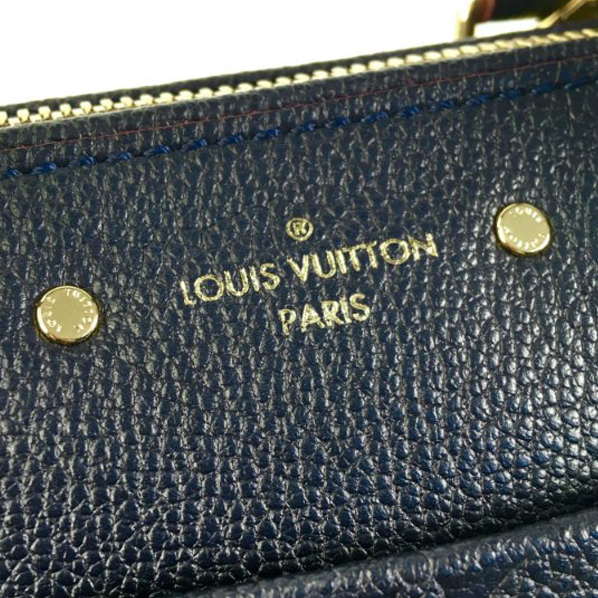 Blue Louis Vuitton Monogram Empreinte Speedy Bandouliere 25 Satchel