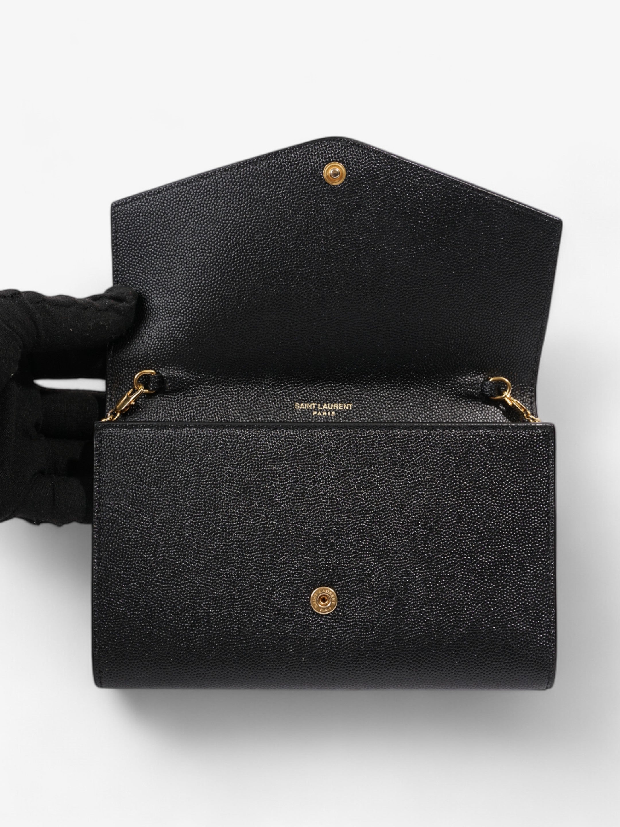 Saint Laurent Uptown Crossbody Black Grained Leather
