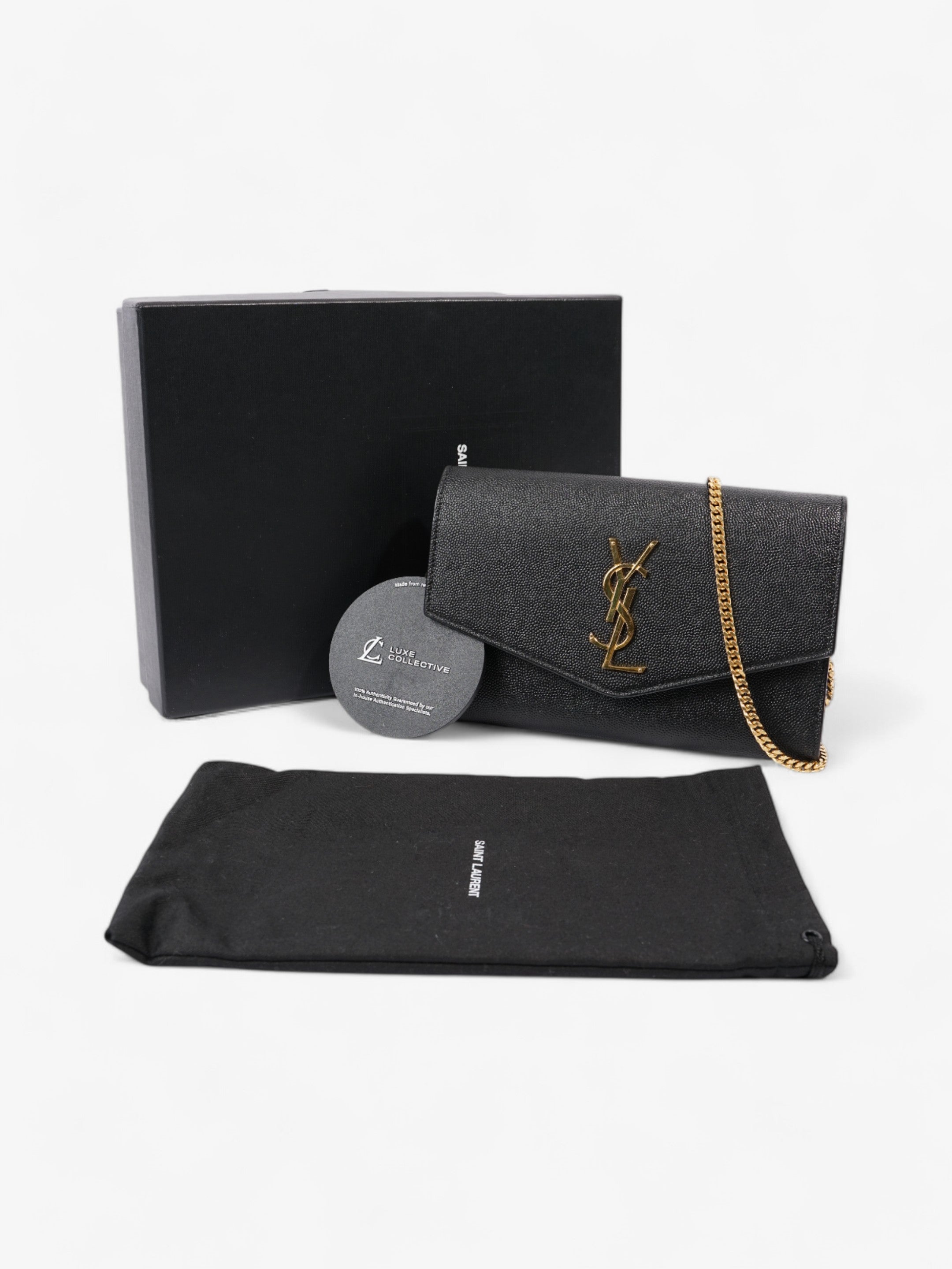 Saint Laurent Uptown Crossbody Black Grained Leather