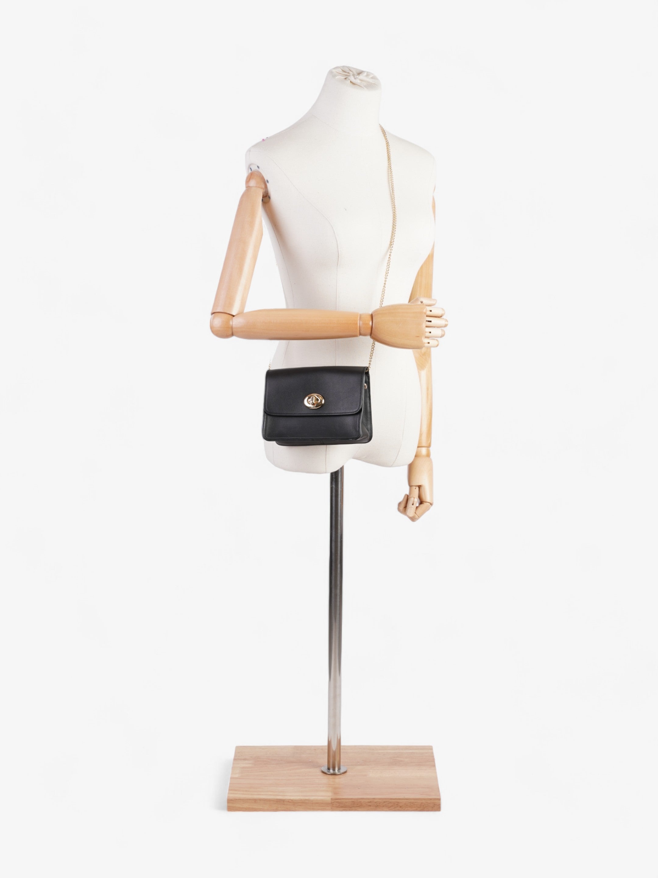 Coach Turnlock Black Leather Small