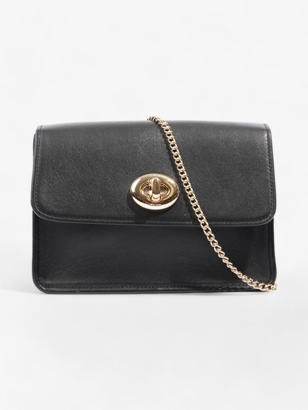 Coach Turnlock Black Leather Small
