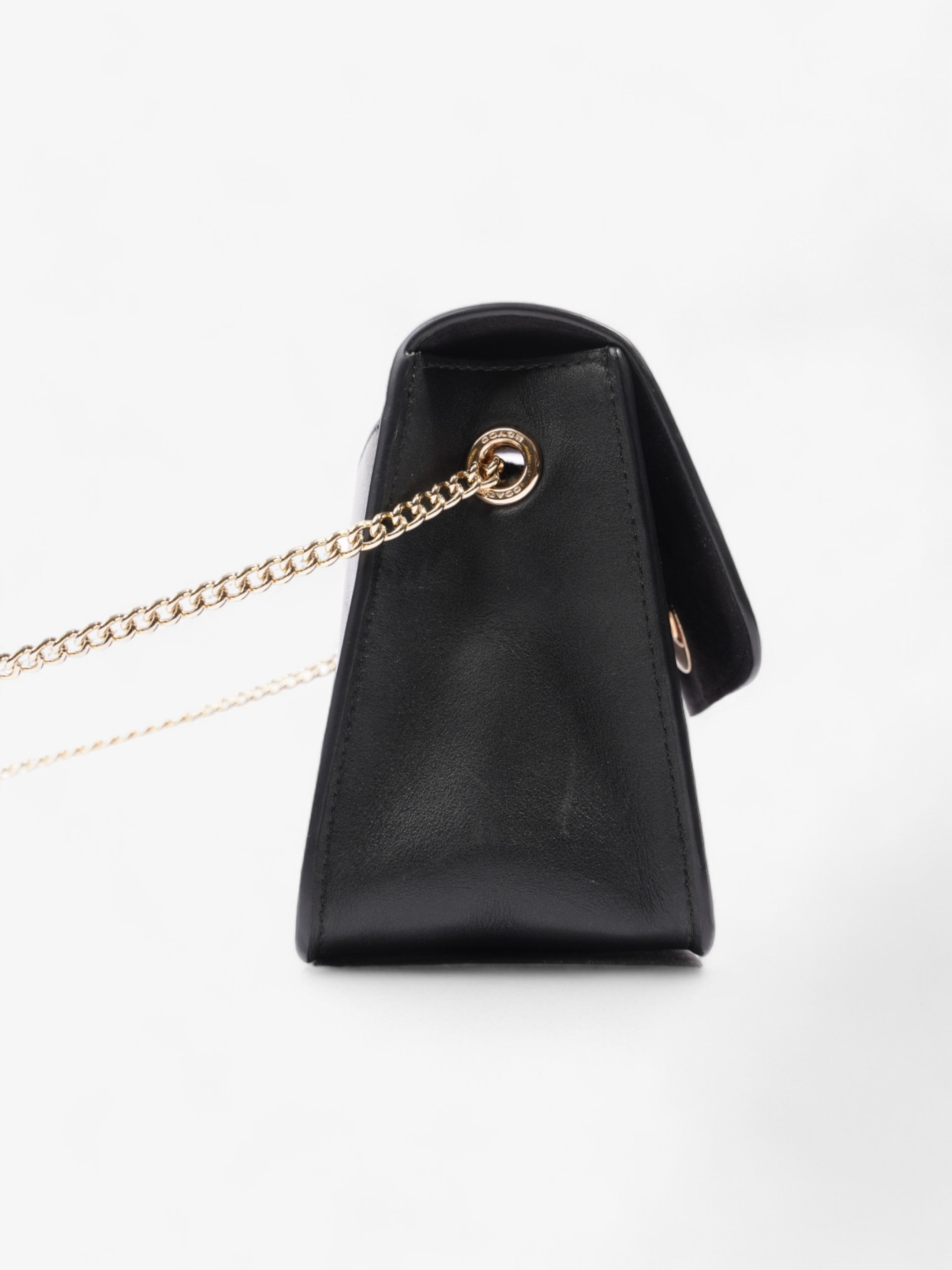 Coach Turnlock Black Leather Small