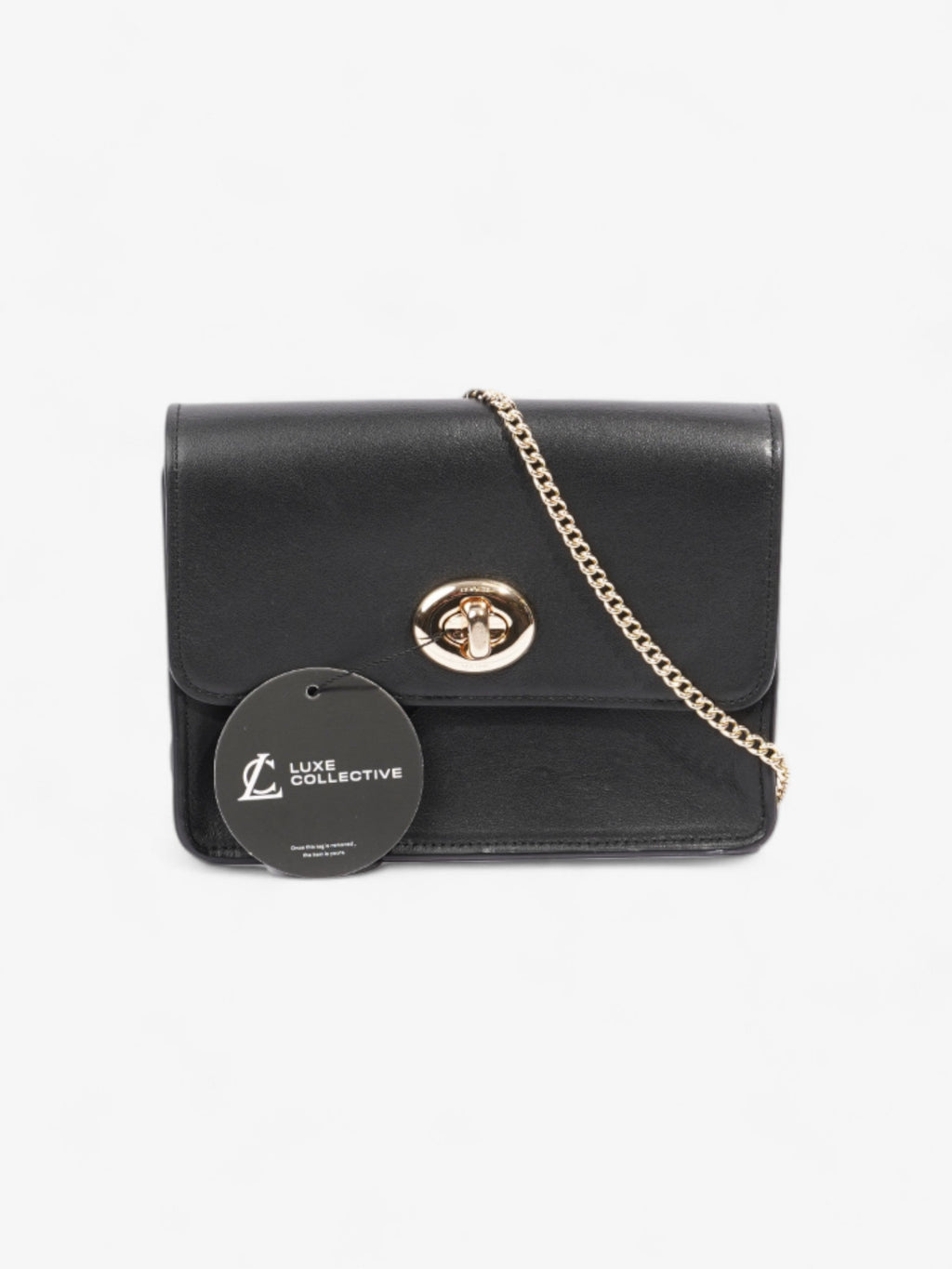 Coach Turnlock Black Leather Small